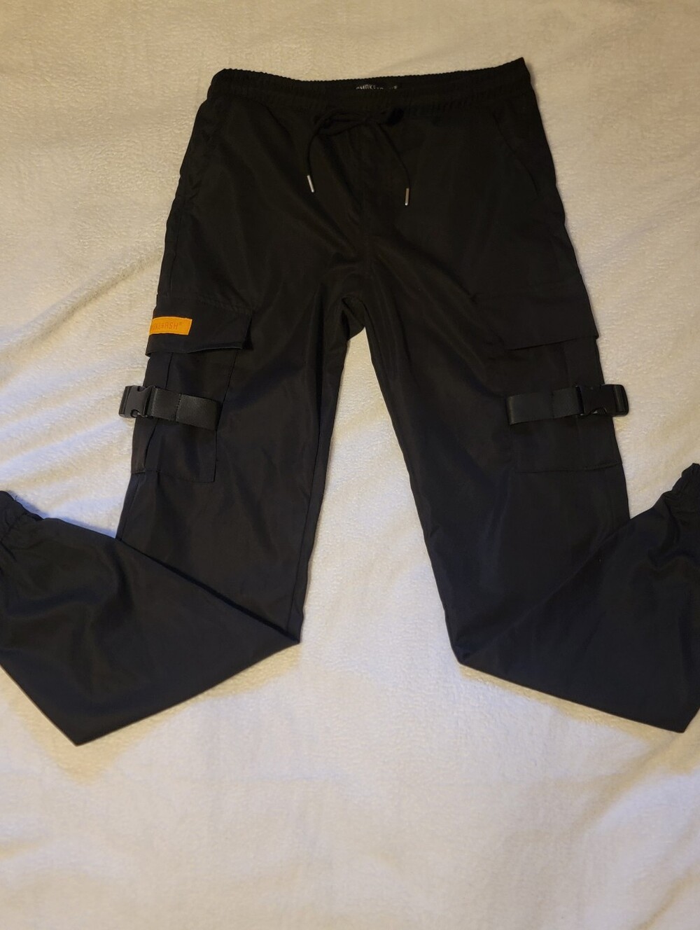 Smoke & Ash Black Cargo Jogger Pants